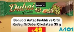 BONUCCİ ANTEP FISTIKLI VE ÇITIR KADAYIFLI DUBAİ ÇİKOLATASI 35 G